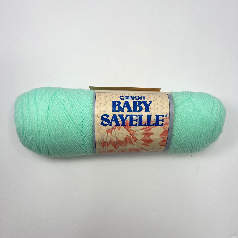 Caron Baby Sayelle Yarn Vtg Baby Green 4015 Skein 3-Ply Orlon Acrylic Crafting